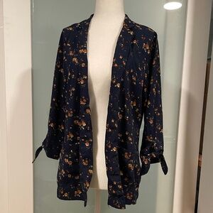 Everyday Astute Draped Blazer in Navy Multi